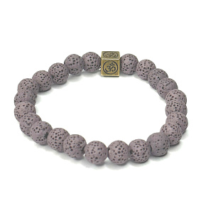 Lava weich lila mit königlichen Mantra Om, Armband elastischen Naturstein, Kugel 8 mm / 16-17 cm, der vier Elemente geboren Lava weich lila mit königlichen Mantra Om, Armband elastischen Naturstein, Kugel 8 mm / 16-17 cm, der vier Elemente geboren