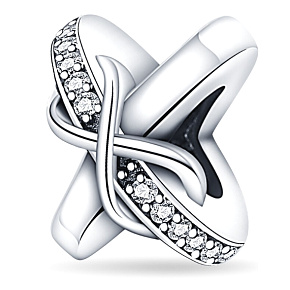 Sterling Silber 925 Infinity Perlenarmband Symbol