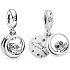 Sterling Silber 925 Eule - Immer an deiner Seite, 2in1 Anhänger für Armband Familie