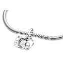 Charms Sterling Silber 925 Freund für zwei Katzen 2in1, Freundschaftsarmband Anhänger