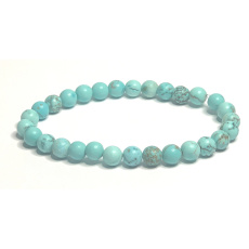 Tyrkenit mattes Armband elastischer Naturstein, Kugel 6 mm / 16 - 17 cm, Stein der jungen Leute, die ein Lebensziel suchen