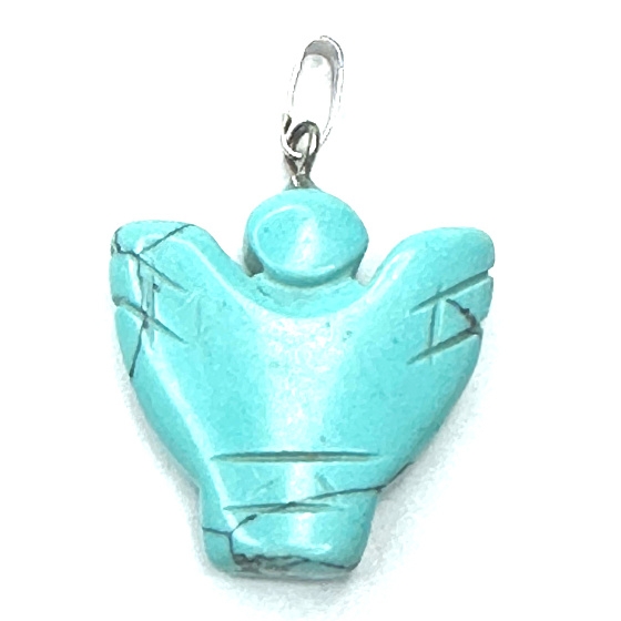 Tyrkenit Engel, Engelsflügel Anhänger Naturstein handgeschliffen 25 x 21 x 5 mm, Stein der jungen Menschen, die ein Lebensziel suchen
