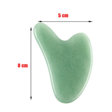 Chalcedon grün Gua Sha reduziert Falten, Schwellungen, verbessert die Elastizität der Haut 5 x 8 cm, Stein der Liebe, Freude
