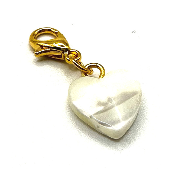 Muschelherz-Anhänger für Armband ca. 10 x 10 mm 1 Stück, Symbol der Weiblichkeit