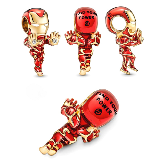 Charme Sterling Silber 925 Marvel The Avengers, Iron Man, Armband Perle