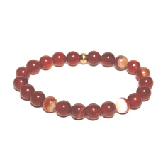 Achat rot Armband elastisch Naturstein, Perle 8 mm / 16-17 cm, fügt Rückstoß und Stärke