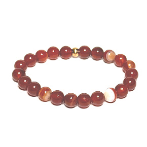 Achat rot Armband elastisch Naturstein, Perle 8 mm / 16-17 cm, fügt Rückstoß und Stärke