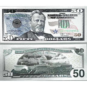 Talisman versilberte 50 USD Dollarnote