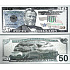 Talisman versilberte 50 USD Dollarnote