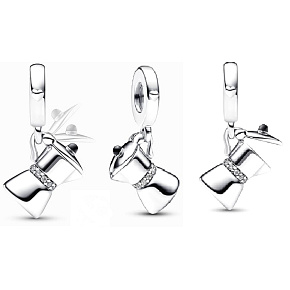 Charm Sterling Silber 925 Kaffeekanne, aufklappbarer Armbandanhänger, Essen und Trinken