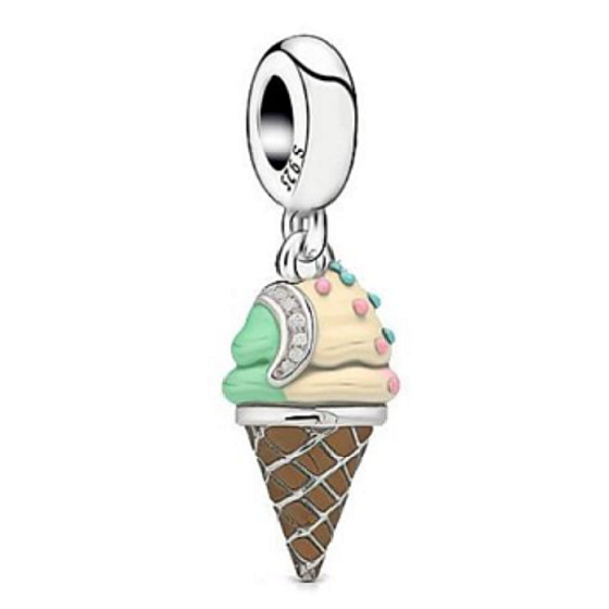 Sterling Silber 925 Eiswaffel, Armband Anhänger, Essen und Trinken