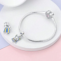 Charm Sterling Silber 925 Altägyptische Katze, Reise-Armband-Anhänger