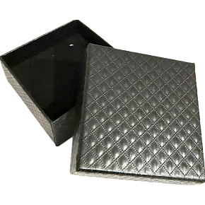 Krabička texturovaný papír s houbičkou na šperky černá 7 x 7 x 3,5 cm