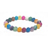 Achat mehrfarbig matt Chakra-Armband elastisch Naturstein, Kugel 8 mm / 16-17 cm