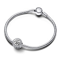 Charm Sterling Silber 925 Charm mit Zebradruck, Perle auf Armband Tier