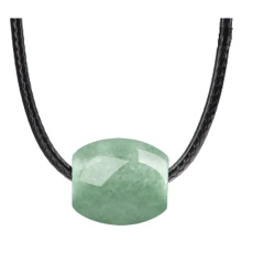 Jadeit Burmesischer grüner Naturstein Perle auf Leder 1,5 x 1,4 cm, Liebe Glück