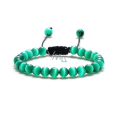 Katzenauge grün Armband Naturstein handgestrickt, verstellbare Größe, Kugel 6 mm Katzenauge grün Armband Naturstein handgestrickt, verstellbare Größe, Kugel 6 mm