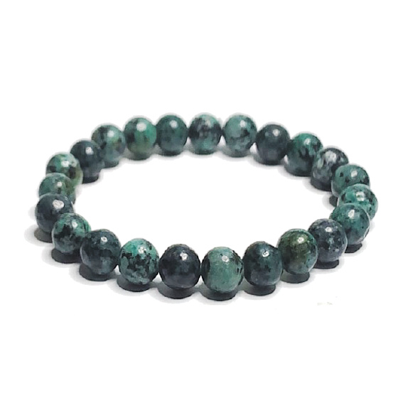 Jade Afrika Armband elastisch Naturstein, Kugel 8 mm / 16 - 17 cm