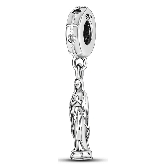Sterling Silber 925 Religiöse Charms Unsere Liebe Frau von Lourdes, Armband Anhänger