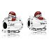 Sterling Silber 925 Santa im Weltraum, Raumschiff, Weihnachtsarmband Perle