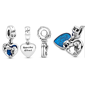 Charm Sterling Silber 925 Disney Lady and Tramp, Anhänger für das Armband