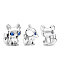 Charms Sterling Silber 925 Fuchs - blaue Augen, Perle für Armband, Tier