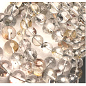 Herkimer Diamant-Energie-Quarz-Armband elastischer Naturstein, Kugel 8 - 9 mm /16 - 17 cm, Glücksstein