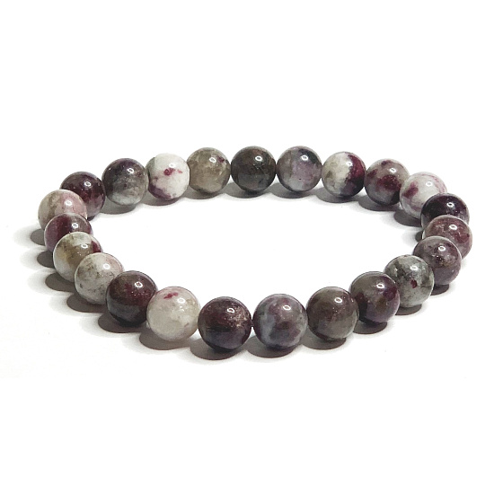 Turmalin-Armband elastischer Naturstein, Kugel 8 mm / 16 - 17 cm, Hüter der guten Laune