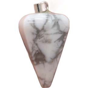 Magnesit / Howlit weißes Pendel Naturstein 2,2 cm, Reinigungsstein