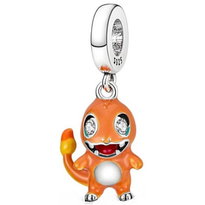 Charm Sterling Silber 925 Pokémon - Charmander, Film-Armband-Anhänger Charm Sterling Silber 925 Pokémon - Charmander, Film-Armband-Anhänger