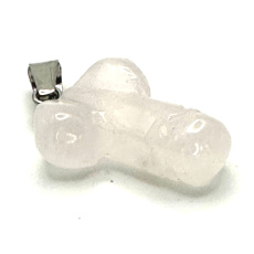 Kristall Penis Glücksbringer, Anhänger Naturstein handgeschliffen ca. 11 x 22 mm, Natursteine