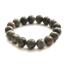 Yooperlit Armband elastisch Naturstein, Kugel 12 mm / 16 - 17cm, Stein der Wahrheit