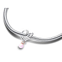 Charm Sterlingsilber 925 Zweifarbiges eingewickeltes Herz für Mama, Anhänger für Familienarmband