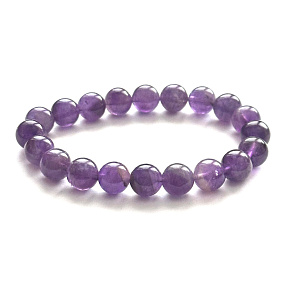 Amethyst Armband elastisch Naturstein, Kugel 10 - 11 mm / 16 - 17 cm, AA Qualität, Stein der Könige und Bischöfe Amethyst Armband elastisch Naturstein, Kugel 10 - 11 mm / 16 - 17 cm, AA Qualität, Stein der Könige und Bischöfe