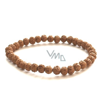 Rudraksha elastisches Armband aus natürlichen Samen, Kugel 6 mm / 16 - 17 cm Rudraksha elastisches Armband aus natürlichen Samen, Kugel 6 mm / 16 - 17 cm