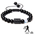 Onyx Waage Sternzeichen, Natursteinarmband, 8mm Kugel/ verstellbare Größe, Lebenskraftstein