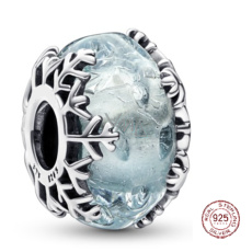 Charme Sterling Silber 925 Winter blau Schneeflocke Perle Armband Weihnachten Charme Sterling Silber 925 Winter blau Schneeflocke Perle Armband Weihnachten