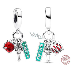 Charm Sterling Silber 925 New York City Triple 3in1, Reise-Armband-Anhänger Charm Sterling Silber 925 New York City Triple 3in1, Reise-Armband-Anhänger