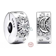 Charms Sterling Silber 925 Schönheit des Himmels, Sonne/Mond, mit Zirkoniastopfen, Clipbead am Universum-Armband Charms Sterling Silber 925 Schönheit des Himmels, Sonne/Mond, mit Zirkoniastopfen, Clipbead am Universum-Armband