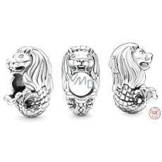 Charm Sterling Silber 925 Merlion Symbol Syngapuru, Reisearmband Perle