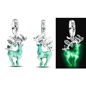 Charms Sterling Silber 925 King of Glory Yaolin Deer, Tierarmband Anhänger