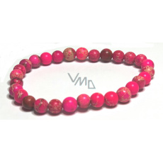 Jaspis / Regalit Imperial Meeressediment rosa Armband elastisch gemischtes Mineral, Kugel 6 mm / 16 - 17 cm Jaspis / Regalit Imperial Meeressediment rosa Armband elastisch gemischtes Mineral, Kugel 6 mm / 16 - 17 cm
