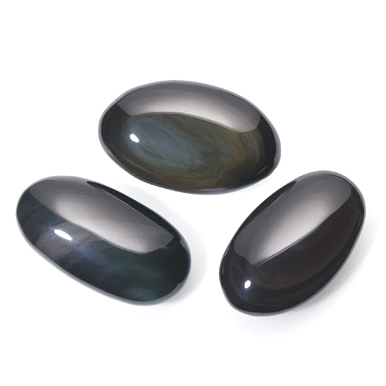 Obsidian schwarz Seife Naturstein ca. 8 x 6 cm 1 Stück, Rettungsstein