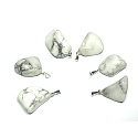 Magnesit / Howlite White Tumbler Anhänger Naturstein, 2,2-3 cm, 1 Stück, Reinigungsstein