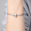 Charm Sterling Silber 925 Minimalist Wein, Opal synthetisch, Perle für Armband, Symbol