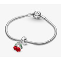 Sterling Silber 925 Asymmetrische Kirschen, Anhänger für Armband, Essen und Trinken