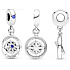 Charm Sterling Silber 925 Rotierender Kompass mit Zirkonia, Anhänger für Reisearmband