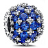 Charm Sterling Silber 925 Sparkling runden blauen Charme Pavé, Perle auf Armband Symbol