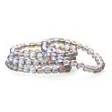 Opalit grau matt Armband elastisch, Kunststeinkugel 6 mm / 16 cm, für Kinder, Wunsch- und Hoffnungsstein