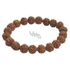 Rudraksha náramek elastický přírodní kámen 10 mm / 16 - 17 cm Rudraksha náramek elastický přírodní kámen 10 mm / 16 - 17 cm